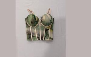 Steps New York Green Floral Mesh Corset Bustier Top Cottagecore Fairycore Y2K